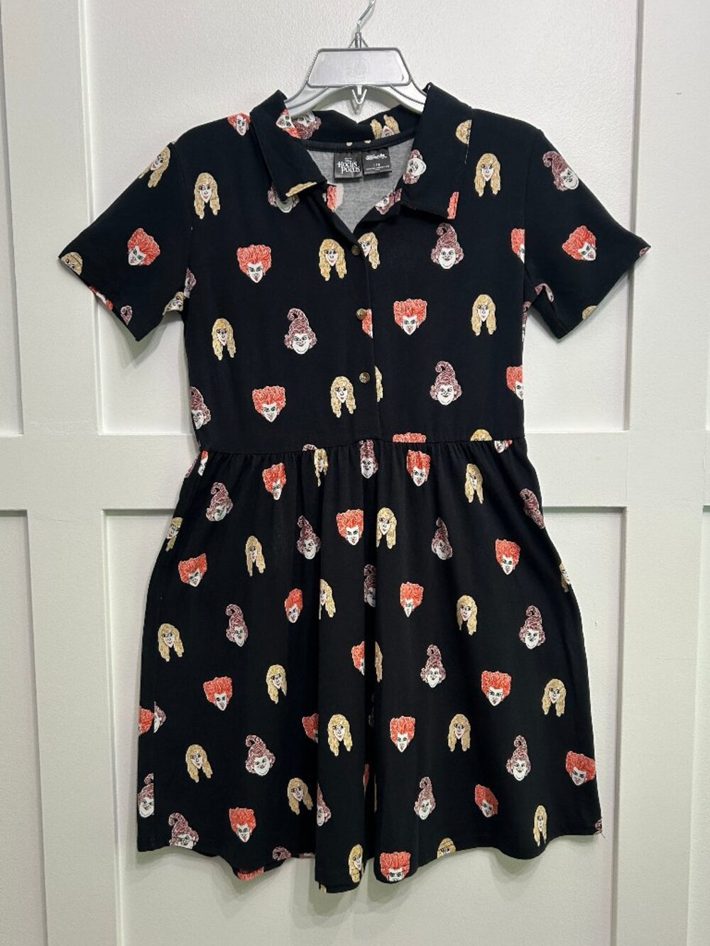 Cakeworthy Disney Hocus Pocus Sanderson Sisters Button-Up Dress, Large, NWOT